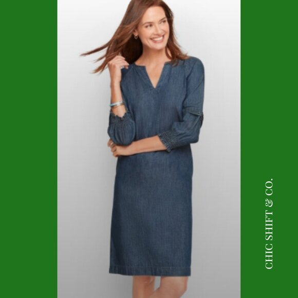 Talbots | Denim Shift Dress | Size 10 - Picture 2 of 7